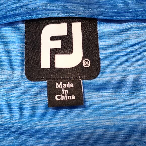 Mens Footjoy Caribbean Blue Short Sleeve Polo Sports Golf Shirt Golf Polo Sz XXL - Picture 5 of 7
